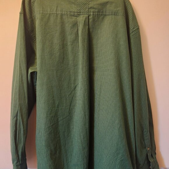 Arrow Men’s Long Sleeve Button-Down Shirt – Green Micro Check – Size XL - Picture 3 of 4